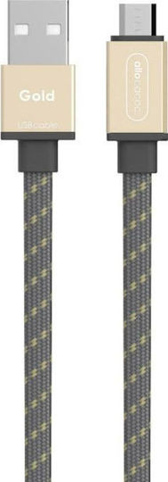 Allocacoc 1.5m Flat USB 2.0 to micro USB Cable Gold (10763/MCROGD)
