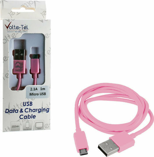 Volte-Tel Regulär USB 2.0 auf Micro-USB-Kabel Rosa 1m (8112058) 1Stück