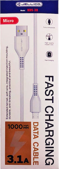 Jellico Regular USB 2.0 to micro USB Cable Λευκό 1m (34.912.0801)