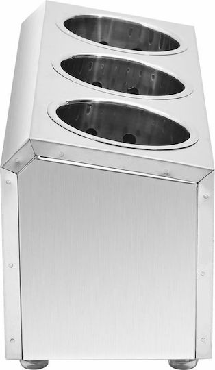 vidaXL Stainless Steel Utensil Holder 18x18x18cm 18cm 3 Positions