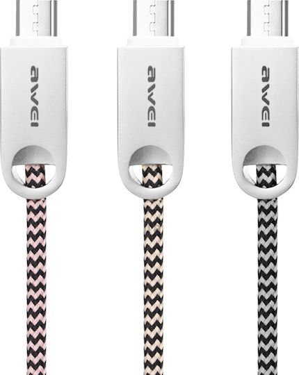 Awei CL-30 Braided USB 2.0 spre micro USB Cablu Gri 1m 1buc