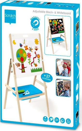 Scratch Europe Scratch Europe Magnetic Markerboard Blackboard Double Sided Floor 120cm