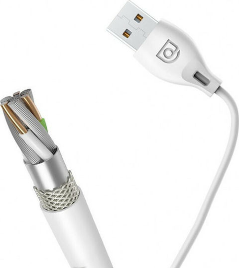 Dudao L4M Regular USB 2.0 to micro USB Cable Λευκό 2m 2.4A