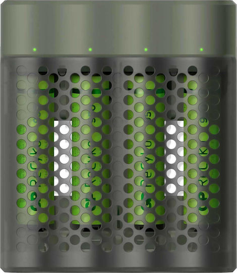 GP Batteries ReCyko M451 USB Charger 4 Batteries Ni-MH Size AA/AAA Set with 4x AAA 950mAh in Green color