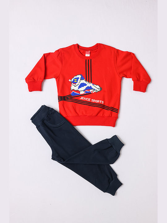 Joyce Kids Sweatpants Set Red 2pcs