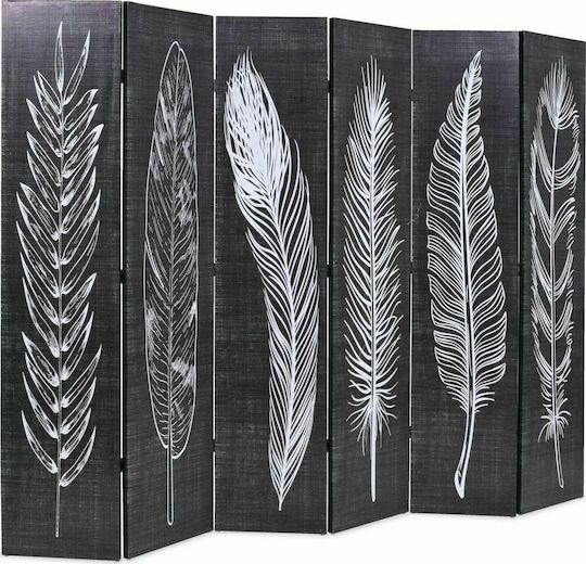 vidaXL Canvas Room Divider with 6 Panels 228x170cm