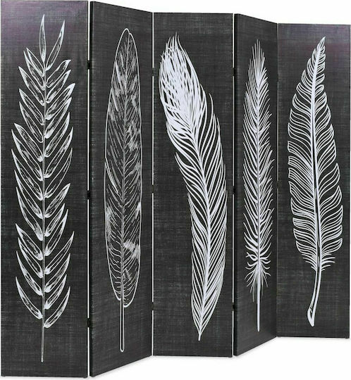 vidaXL Canvas Room Divider with 5 Panels 200x170cm