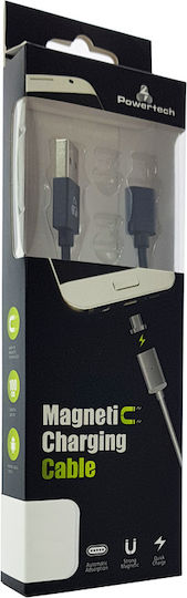 Powertech USB 2.0 Cable USB-A male - Magnetic Μαύρο 1m (PT-566)