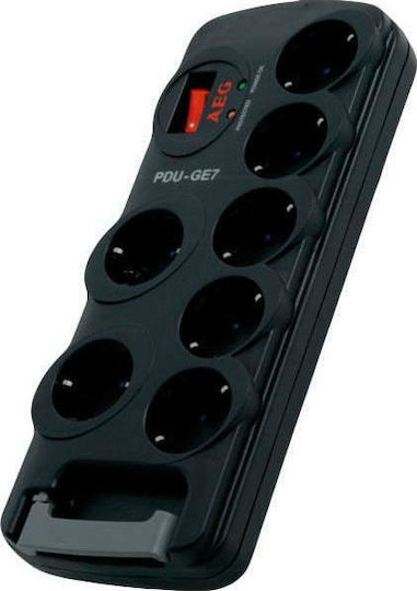 AEG PDU-GE7 7-Outlet Power Strip with Surge Protection Black