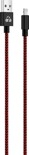 Powertech Braided USB-A la Cablu Lightning Roșu 1m (PTR-0031)