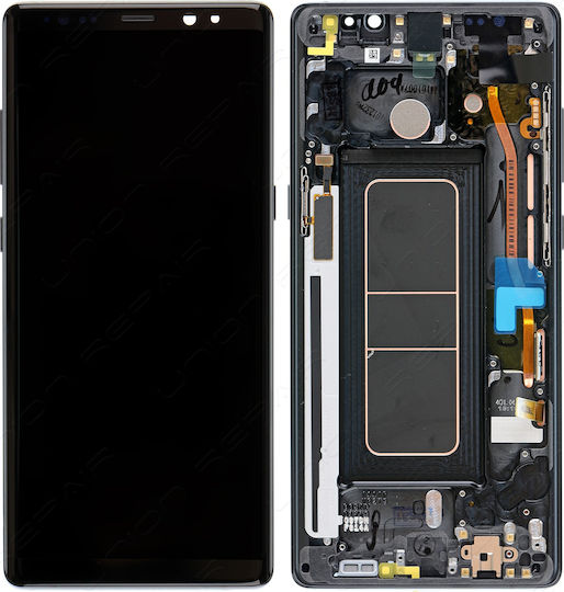 Samsung Екран със Сензорен Механизъм и Рамка за Galaxy Note 8 (Черен)