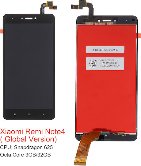 Екран със Сензорен Механизъм за Redmi Note 4x (Черен)