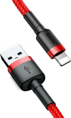 Baseus Cafule Braided USB to Lightning Cable Κόκκινο 0.5m (CALKLF-A09)