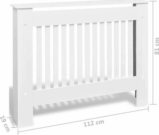 vidaXL Heizkörperabdeckung aus MDF Weiß 112x19x81cm 2 Stück