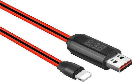 Hoco LED USB to Lightning Cable Κόκκινο 1.2m (HC-U29-LIGHTNING-RED)