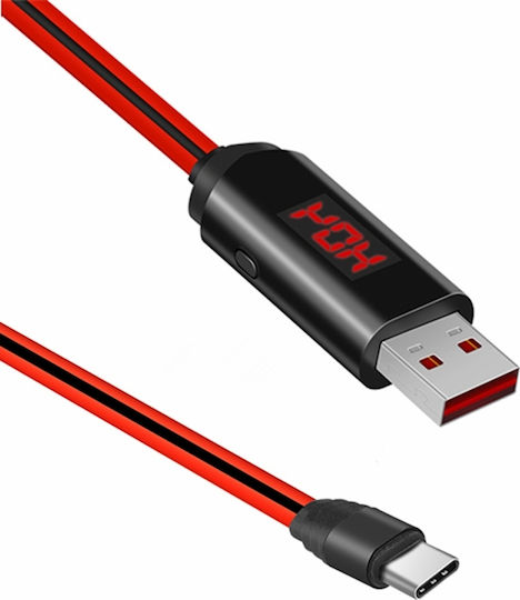 Hoco LED USB to Lightning Cable Κόκκινο 1.2m (HC-U29-LIGHTNING-RED)