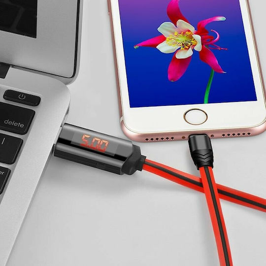 Hoco LED USB to Lightning Cable Κόκκινο 1.2m (HC-U29-LIGHTNING-RED)