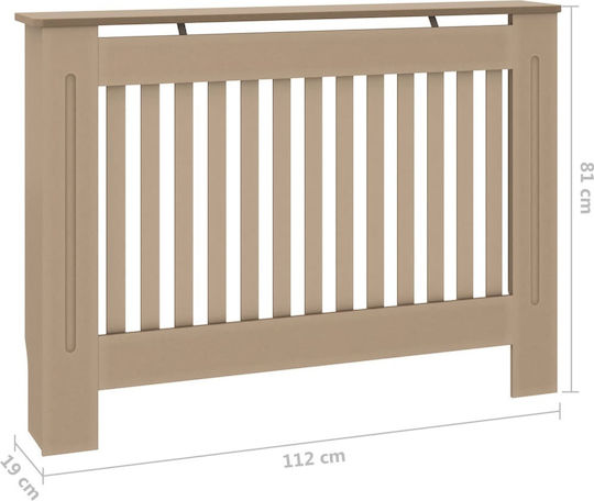 vidaXL Калориферен Капак от MDF Кафяв 112x19x81см