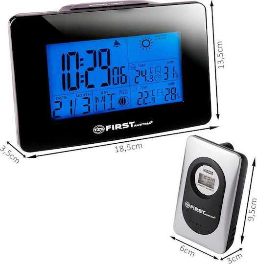 First Austria FA-2461-BA Wireless Digital Weather Station Tabletop / Wall Mounted Black