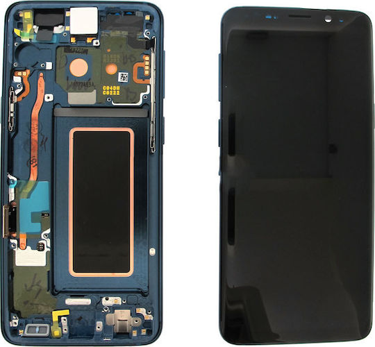 Samsung Screen with Touch Mechanism and Frame for Galaxy S9 (Blue)