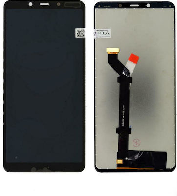 Οθόνη LCD mit Touchscreen für Nokia 3.1 Plus (Schwarz)