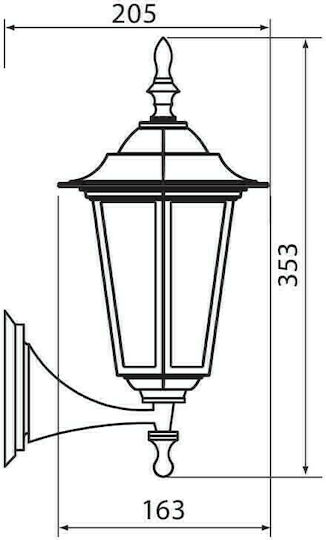 Vivalux Maribor Wall-Mounted Outdoor Lantern E27 IP44
