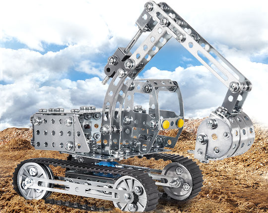 Eitech Metall-Bauspielzeug Bagger - Kran für Kinder ab 8+ Jahre Jahren