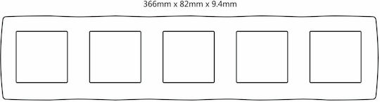 Aca Prime Switch Frame 5 Positions Horizontal Installation in White Color 1000119401