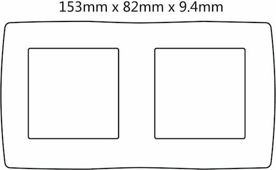 Aca Prime Schalterrahmen 2-fach Horizontale Montage in Schwarz Farbe 1000119105