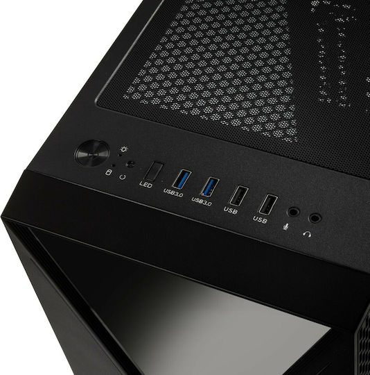 Kolink Void X Gaming Midi Tower Κουτί Υπολογιστή με Πλαϊνό Παράθυρο και RGB Φωτισμό Μαύρο