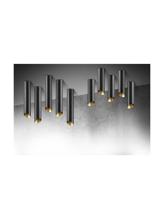 Luma Black Single Spot with Socket GU10 in Black Color Black Gold