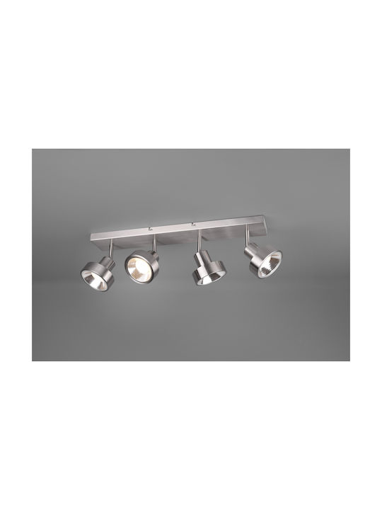 Trio Lighting Leon Spot with 4 Lights and with Socket GU10 in Silver Color