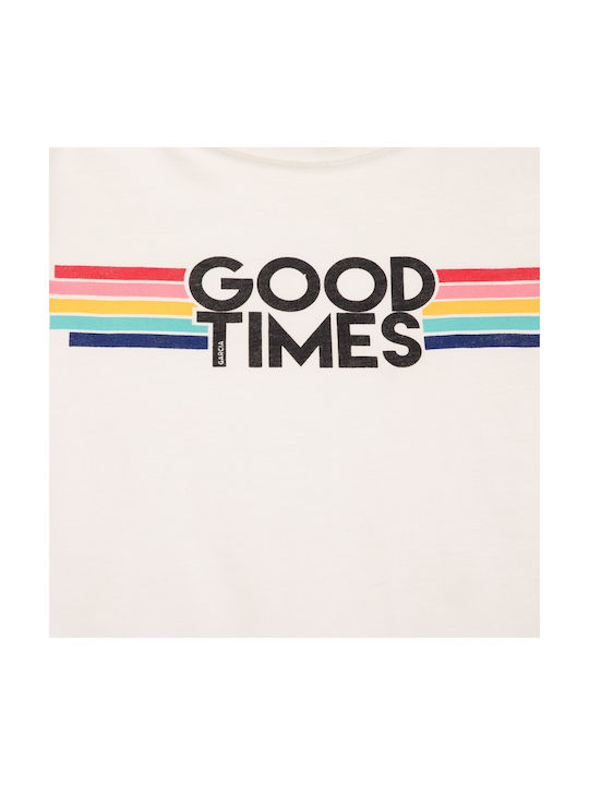 Garcia Jeans Kinder-T-Shirt Weiß Good Times