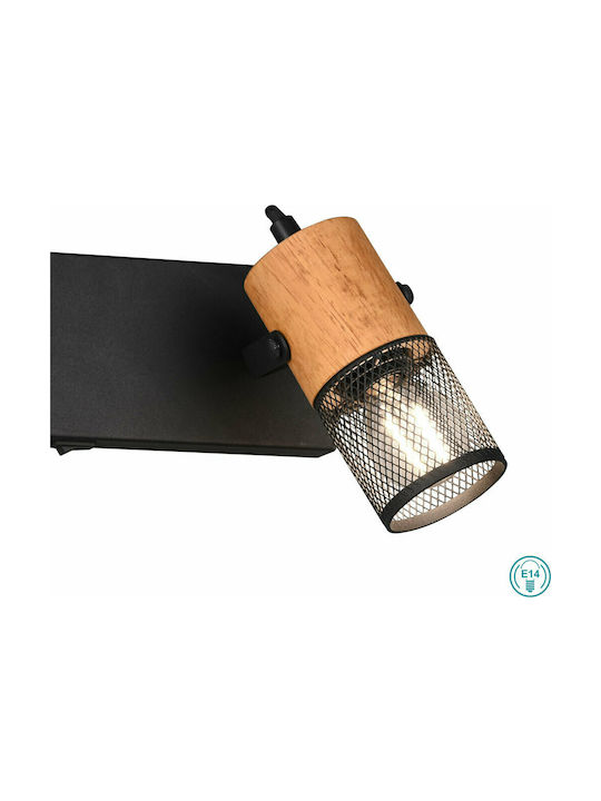 Trio Lighting Tosh Double Spot with Socket E14 in Black Color