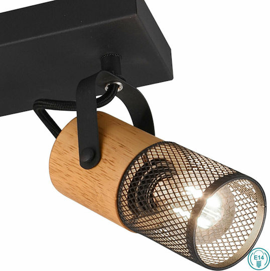 Trio Lighting Tosh Triple Spot with Socket E14 in Black Color