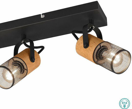 Trio Lighting Tosh Triple Spot with Socket E14 in Black Color