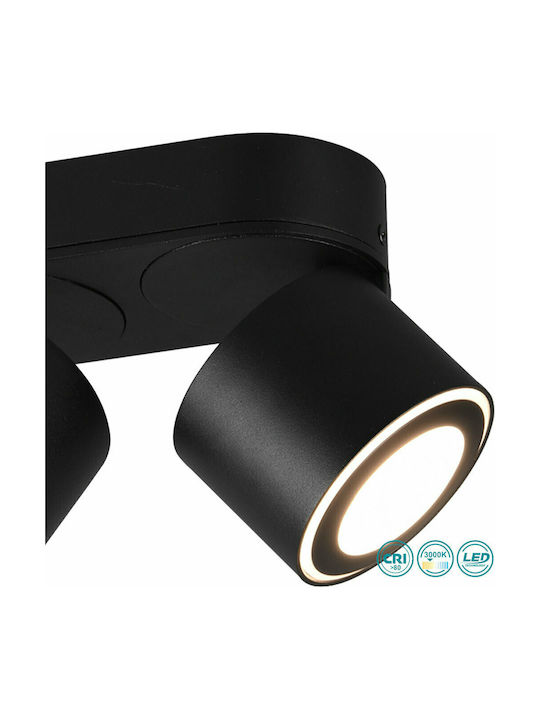 Trio Lighting Taurus Double LED Warm White Spot in Black Color