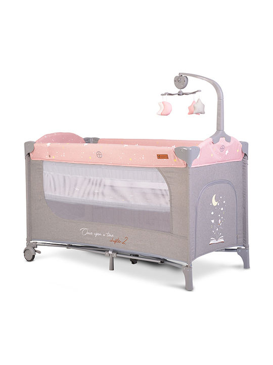 Cangaroo Once Upon A Time Playpen 2 Levels with Mattress Pink 125x62cm
