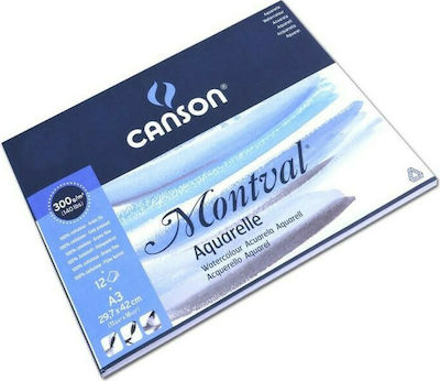 Canson Watercolour Pad Montval Watercolour 12 Φύλλα A3 29.7x42cm 12 Sheets