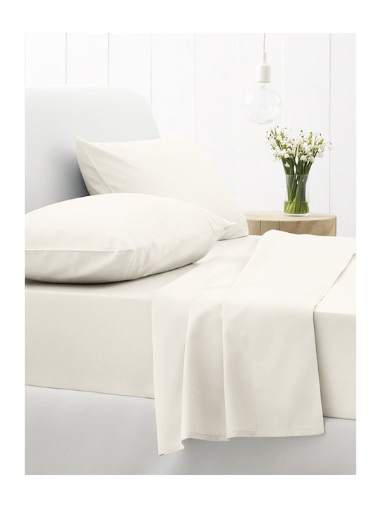 Sunshine Sheet for Single Bed 165x270cm. Cotton Feelings 100 White