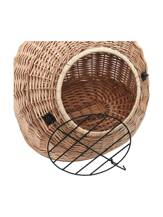 vidaXL Κλουβί Μεταφοράς Γάτας 45x45x60εκ. Καφέ