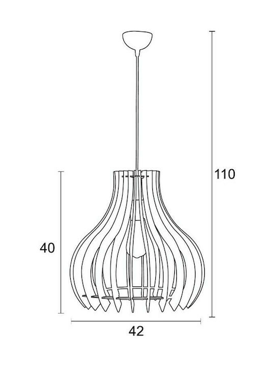 ArkoLight Κρεμαστό Φωτιστικό Καφέ με Ντουί E27 42x110εκ.