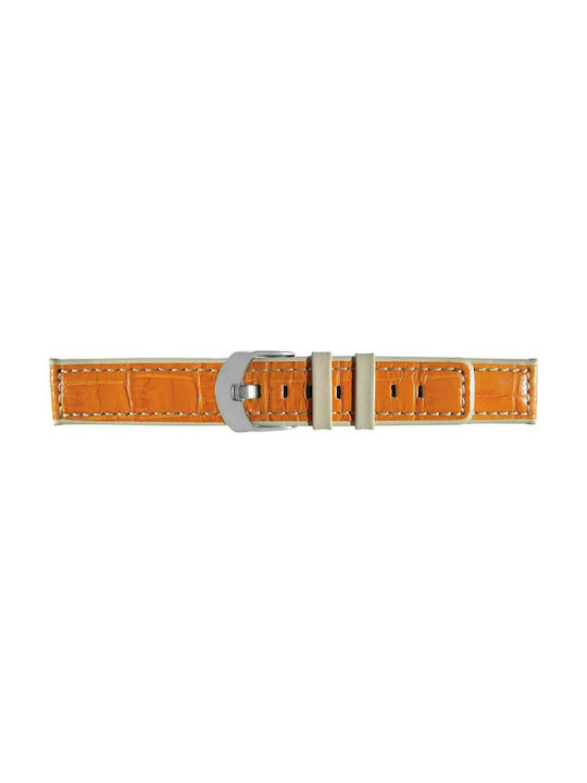 Diloy Straps Curea din piele Portocaliu 22mm