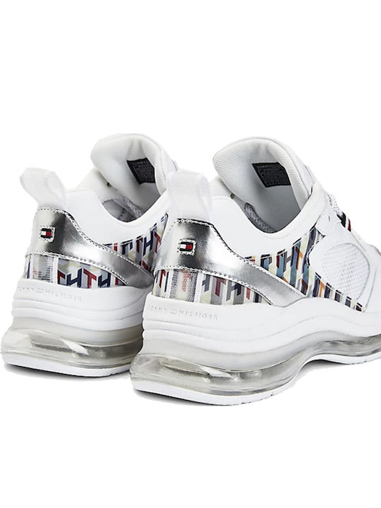 Tommy Hilfiger Monogram Air Runner Mix Γυναικεία Sneakers Λευκά