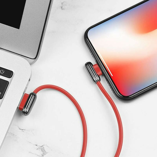 Hoco Angle (90°) / Regular USB to Lightning Cable Κόκκινο 1.2m (HC-U60LR)