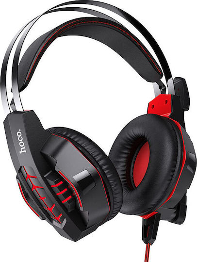 Hoco W102 Cool Tour Über Ohr Gaming-Headset mit Verbindung 3,5mm / USB Rot