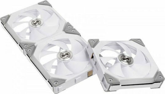 Lian Li UNI Fan SL140 Case Fan 120mm (1500rpm / 70.5cfm) με ARGB Φωτισμό και Σύνδεση 3-Pin 2τμχ Λευκό