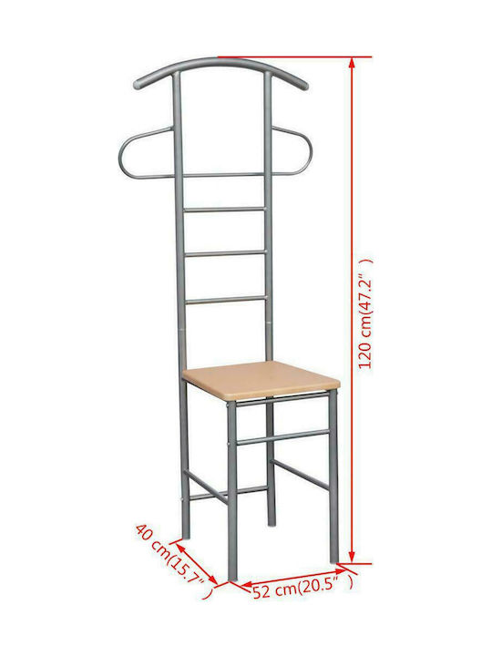 vidaXL Κρεμάστρα Δαπέδου από Μέταλλο Μπεζ 52x40x120cm