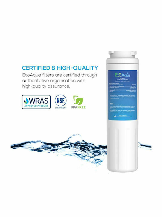 EcoAqua EFF-6007A Compact Activated Carbon External Replacement Water Filter for Kenmore Refrigerator