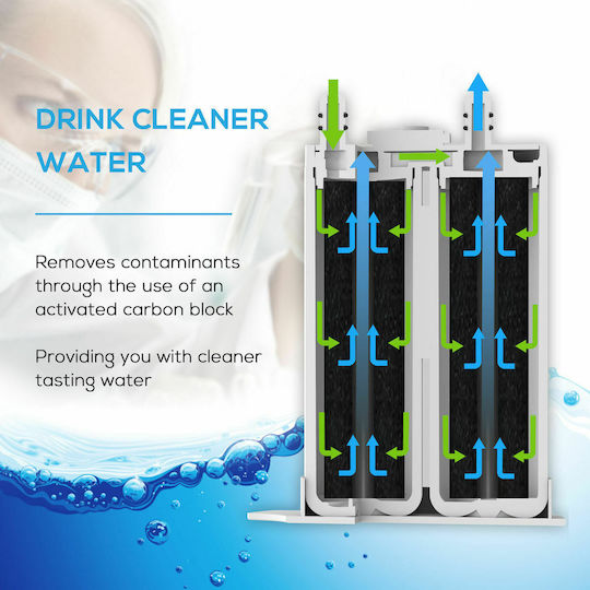 EcoAqua EFF-6029A Compact Activated Carbon External Replacement Water Filter for Electrolux / Kenmore Refrigerator